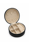 Oval Double Compartment Travel Type Jewelry Box Organizer Organizer Accessory Case (9X9 cm)