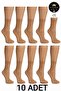 10 Pack Skin Color (57) 20 Den Thin Women's Socks & Special Design Sleep Band as a Gift