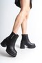 Lisse Zippered Orthopedic Sole Thick Heeled Women's Boots Cst - Black - 2