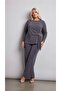 Women's Plus Size Long Sleeve Belted Detailed Tracksuit Set 8299-26 - 2