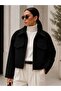 Women's Cashmere Bomber Black Jacket - 3