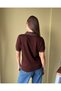 Polo Collar Contrast Ribbed Buttoned Short Sleeve Slim Fit Thin Knitwear Blouse Aw26Bz0008 - 4