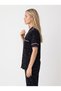 Women's Short Sleeved Love Patterned Front Buttoned Pajama Set - 2