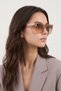Women's Mink Gradient Glass Large Frame Sunglasses - 2