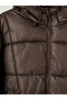 Ozmarka New Season Brown Hooded Women's Puffer Coat - 7
