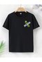 Fun Taped Pickle Character Printed 100% Cotton Regular Fit Black/White Men's T-Shirt Dtf T-Shirt - 2