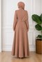Crepe Fabric Shoulder Draped Blouse with Brooch Detail Tight Fitted Dress - 2