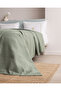 Mathilda King Size 100% Cotton Karde Flat Sheet Pique Set - Khaki - 3