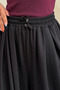 Women's Pleated Wide-Leg Palazzo Pants with Elastic Waist and Rope Detail 0186 - Black - 6