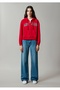 Jeans Printed Zippered Hooded Women's Sweatshirt. - 4