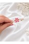 Elegant Women's Bracelet with Pink Flower Detail – Gold Color Stylish and Romantic Floral Design Adjustable Bracelet