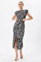Draped Belted Dress in Wrinkled Fabric - 3