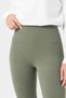 Women's Khaki Fleece Lined Winter High Waist Scuba Diving Fabric Flexible Daily Sports Leggings - 5