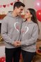 Dark Gray Printed Hooded Hoodie Couple Combination Double Sweatshirt (Fits S-M-L Sizes.) - 2