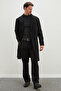 Buttoned Double-Breasted Collar Long Cashmere Coat - 2