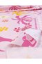 Cotton Linen Woven Fabric in White, Red and Orange Colors with Floral and Monkey Patterns on Pink Background - 6