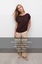 Women's Brown Crew Neck Zero Sleeve Knitwear Blouse Alc-X15656 - 2