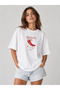 Women's Oversize White Hot Pepper Printed T-Shirt – Be Hot - 5