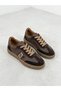 26K-055-8249 Genuine Leather Thick Sole Sneaker Casual Sports Shoes for Women