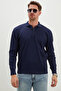Patterned Half-Button Polo Collar Knit Sweater - 2