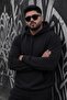 Bery Large Size Men's Hooded Basic Sweatshirt with Two Threaded Kangaroo Pockets - 3