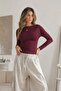 Women's Boat Neck Basic Slim 3-Piece Blouse - 6