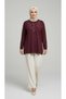 Women's Middle-Aged and Older Women's Seasonal Plus Size Nergi̇s Bluz with Embroidered Collar and Sleeve Details
