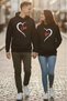 Black Printed Hooded Lover's Combination Double Sweatshirt (Size S-M-L Available.) - 2