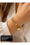 316L Stainless Steel Heart Detailed Gold Multi Chain Women's Bracelet