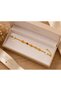 316L Stainless Steel Gold Color Stylish Women's Bracelet with Red Orange Detail - 2