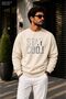 Men's Stay Cool Always Happy Typography Printed Cycling Round Neck Casual Sweatshirt