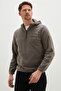 Half Zipper Hooded Fleece Sweatshirt - 2