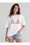 Women's Oversize White Bikini Graphic Printed T-Shirt