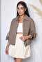 Mink Perry Women's Front Zipper and Snap Button Bomber Jacket