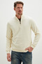 Ribbed Stand Collar Half Zipper Sweatshirt - 3