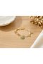 316L Stainless Steel Gold Color Women's Bracelet with Green Detailed Beaded Heart End - 3