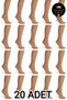 20 Pack Skin Color (57) 20 Den Thin Below-Knee Women's Socks + Special Manufactured Sleep Band Gift Advantageous Set