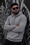 Bery Large Size Men's Hooded Basic Sweatshirt with Two Threaded Kangaroo Pockets - 2