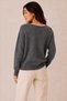 Women's Knitwear Sweater with V-Neck and Lace Detail - 2