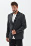 Barettas Men's Black Mono Collar Polyviscon Fabric Sports Blazer Jacket - 4