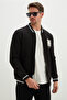 3-Thread Zippered Embroidered College Jacket - 4