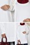 Cream Crew Neck Three Ribbed Hijab Tunic - 5