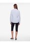 Comfortable Fit Cotton Poplin Long Sleeve Classic Collar Buttoned Striped Double-Breasted Shirt - 4