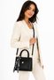 Women's Black Shawl Detailed Shoulder and Hand Bag with Adjustable Long Strap, Double Compartment - 2