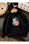 3 Yarn Combed Brown Donald Printed Unisex Children's Hooded Sweat Ww6