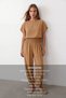 Women's Stone Waistband, Gipeli Cuffs, Lace Detail, Trousers and Blouse Woven Set Alc-X15567 - 2