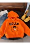 3 Yarn Combed Cotton Hello Printed Unisex Children's Hooded Sweat Wq5