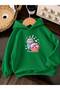 3 Yarn Combed Brown Donald Printed Unisex Children's Hooded Sweat Ww6