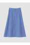 Lcw Everyday Blue High Waist Striped A-Line Skirt - 5