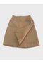 Elastic Waist Gabardine Girls' School Shorts Skirt - Beige - 2